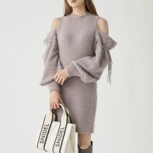 Snidel See-through Shoulder Mini Knit Dress